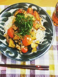 ごま油香る♪夏野菜ぶっかけ麺-レシピのメイン写真