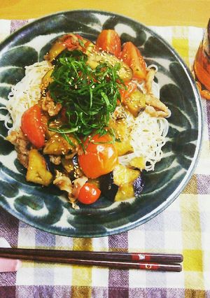 ごま油香る♪夏野菜ぶっかけ麺-レシピのメイン写真