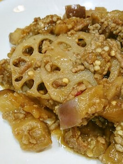 トロッと茄子と蓮根の甘味噌炒め-レシピのメイン写真