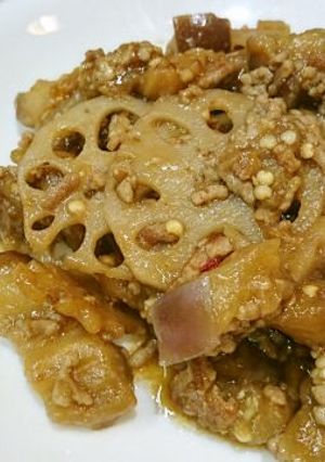 トロッと茄子と蓮根の甘味噌炒め-レシピのメイン写真