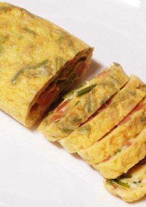パクチーとホットスパムのたまご焼き-レシピのメイン写真