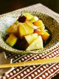 寿司酢でしっとり薩摩芋煮と林檎のサラダ