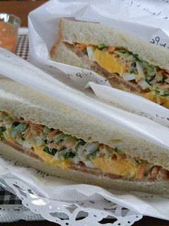 ねぎ入り細切り野菜と焼豚のサンドイッチ-レシピのメイン写真