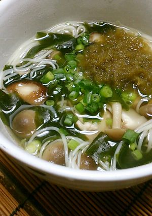 きのこのにゅう麺（柚子胡椒味）-レシピのメイン写真