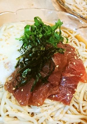 夏★サッパリ【マグロの山かけ冷製うどん】-レシピのメイン写真