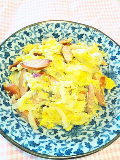 ♥簡単うまい✌玉、キャベ、ウインナー炒め-レシピのメイン写真