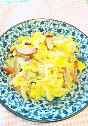 ♥簡単うまい✌玉、キャベ、ウインナー炒め-レシピのメイン写真