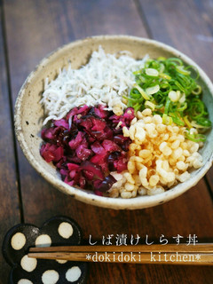 簡単朝ごはん♡しば漬けしらす丼-レシピのメイン写真