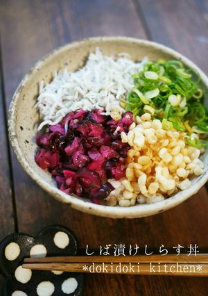 簡単朝ごはん♡しば漬けしらす丼-レシピのメイン写真