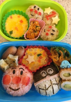 キャラ弁 ＊ アンパンマンバイキンマン-レシピのメイン写真