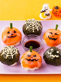 ハロウィン♪サーモン手まり寿司-レシピのメイン写真