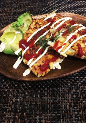 お好み焼き風ふわふわオムレツ-レシピのメイン写真