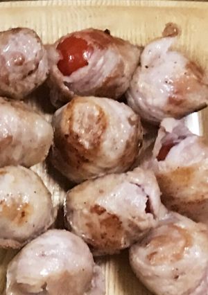 お弁当に！プチトマトの豚バラ肉巻き♪-レシピのメイン写真