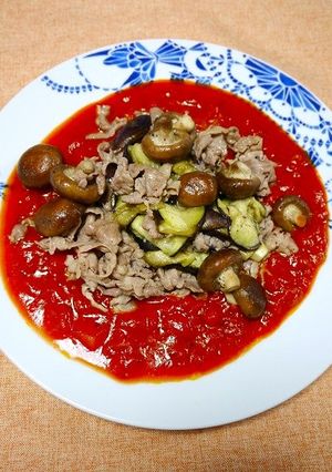 簡単！茄子とポークとトマトソース-レシピのメイン写真