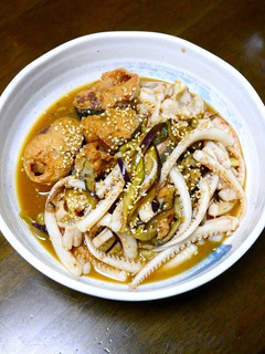 簡単!茄子とイカのサバ味噌風-レシピのメイン写真