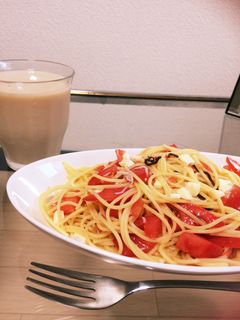 トマトと塩昆布の和えるだけ冷製パスタ-レシピのメイン写真