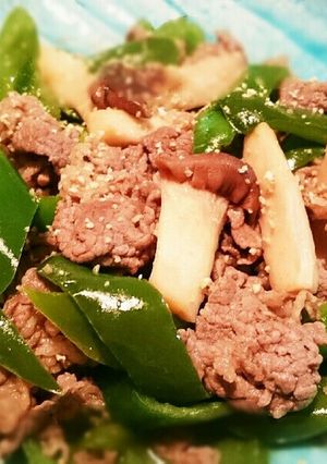 ゆず薫る✨牛肉.ピーマン.エリンギ炒め-レシピのメイン写真