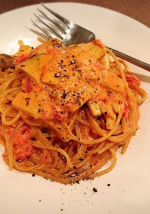 エリンギとクミンのトマトクリームパスタ-レシピのメイン写真