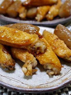 鶏手羽中とコンニャクの照り煮-レシピのメイン写真