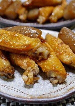 鶏手羽中とコンニャクの照り煮-レシピのメイン写真