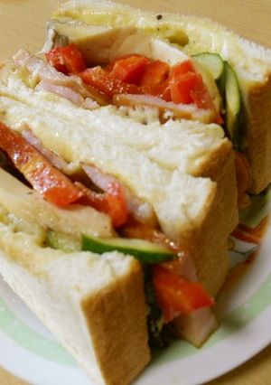厚切りベーコンと焼野菜のサンド-レシピのメイン写真