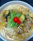 ひやむぎdeアサリバターの温か麺♪