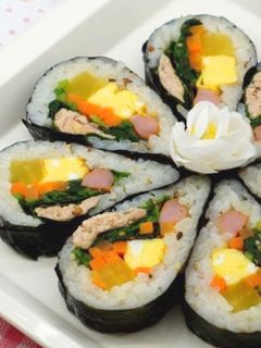 ✿花の海苔巻き(キンパ)✿-レシピのメイン写真