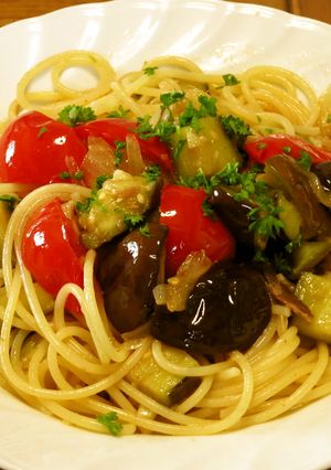 簡単♡アンチョビと夏野菜のパスタ-レシピのメイン写真