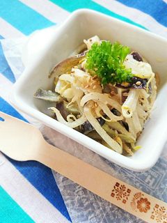 レンジで簡単☆茄子ともやしのマヨサラダ。-レシピのメイン写真