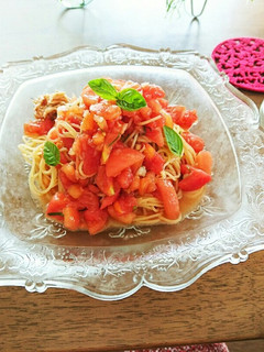 トマト大好き‼冷製トマトバジルのパスタ-レシピのメイン写真