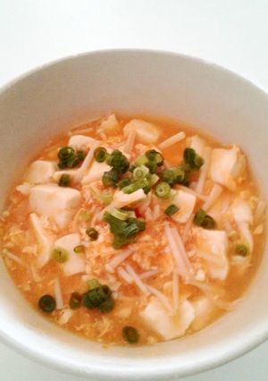 ぽかぽか☆たまごと豆腐のピリ辛スープ-レシピのメイン写真