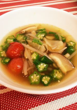 あり合わせ☆夏野菜とキノコの中華スープ-レシピのメイン写真