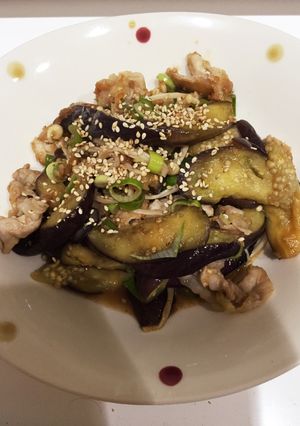 ご飯がすすむ！ナスと豚肉のごまポン酢炒め-レシピのメイン写真