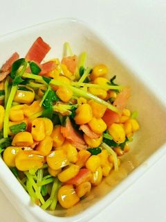 シャキシャキ豆苗とカリカリベーコン炒め♪-レシピのメイン写真