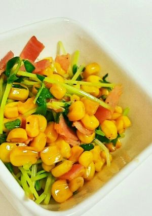 シャキシャキ豆苗とカリカリベーコン炒め♪-レシピのメイン写真