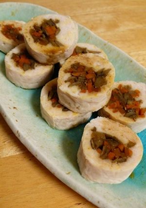 きんぴらの残りで！鶏ごぼうロール-レシピのメイン写真