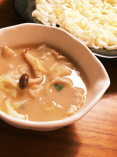 豚こま&麺つゆ節約 簡単 胡麻汁肉うどん-レシピのメイン写真