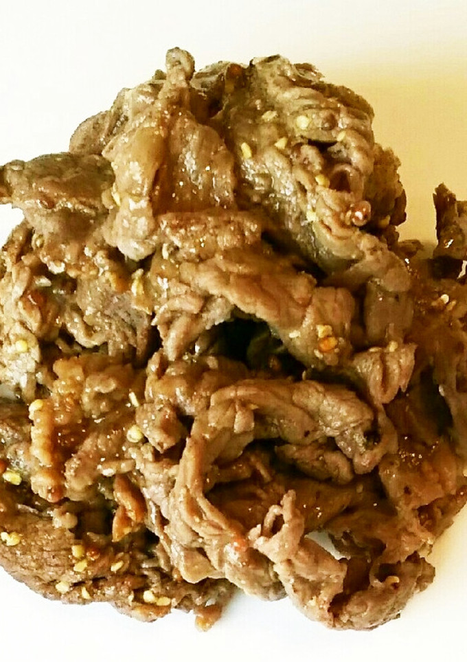 切り落とし牛肉の粒マスタード炒め-レシピのメイン写真