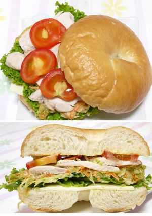 チキンサラダのマヨデリベーグルサンド-レシピのメイン写真