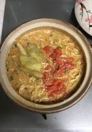 辛うま！トマトみそら〜めん-レシピのメイン写真