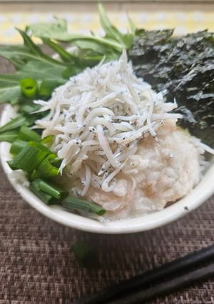 ミニとろろしらす丼！水菜、のり添え-レシピのメイン写真