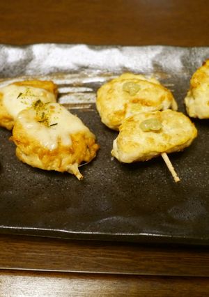 鶏ムネ肉で作る焼鳥屋さん風つくね串-レシピのメイン写真