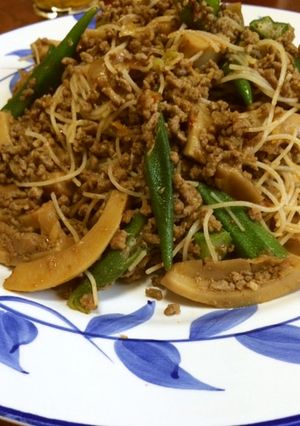 筍とひき肉のピリ辛ビーフン炒め-レシピのメイン写真