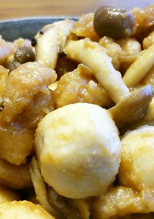 里芋としめじと鶏ももの甘辛煮。-レシピのメイン写真
