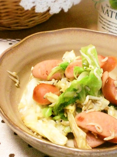 ぱぱっと!キャベツとソーセージの炒め物-レシピのメイン写真