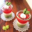 夏にぴったり*すいかの3色ゼリー