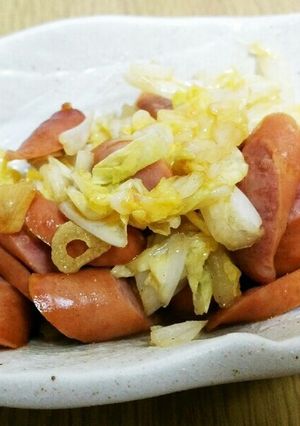 ニンニク入り白菜ウインナーのオイスター炒-レシピのメイン写真