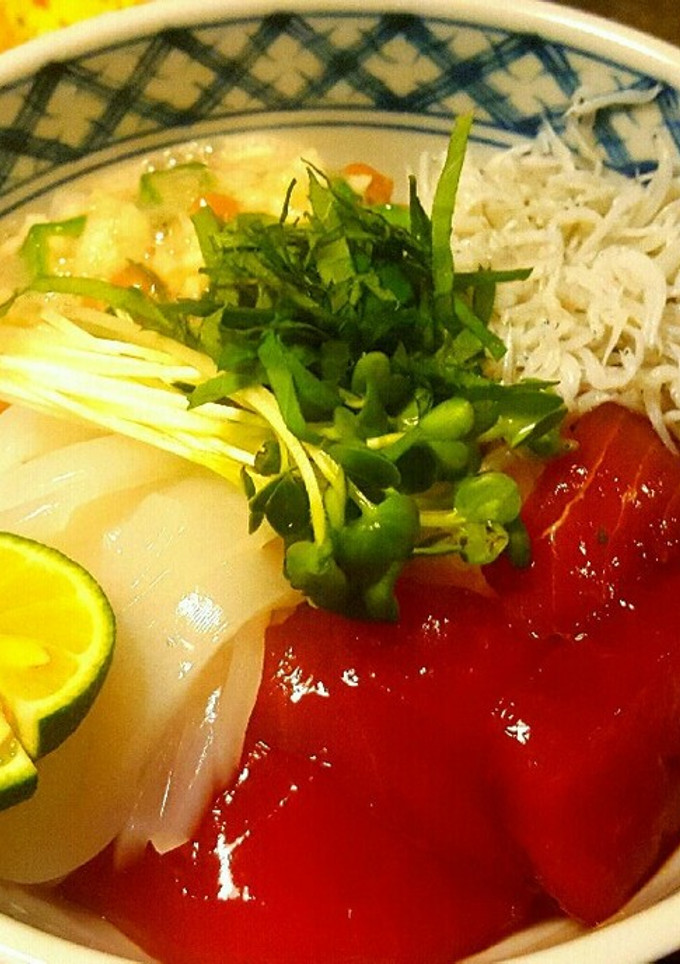 まぐろの漬け海鮮丼　超簡単-レシピのメイン写真