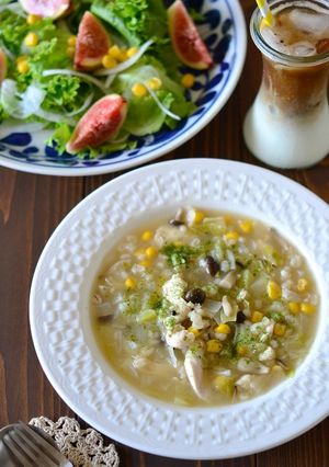 もち麦入りささみとキャベツの食べるスープ-レシピのメイン写真