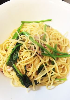 一人分 塩辛とホウレン草のパスタ-レシピのメイン写真